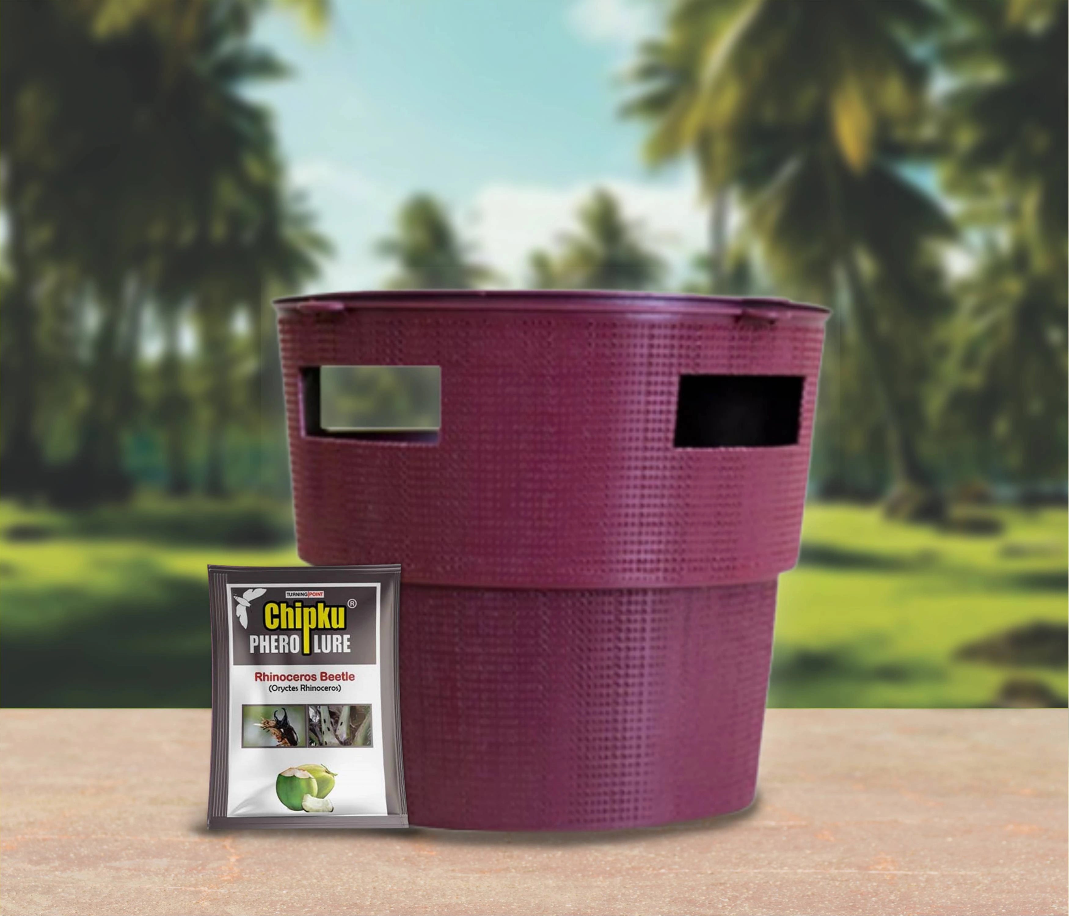 Chipku Pheromone Bucket Trap with Rhinoceros Beetle