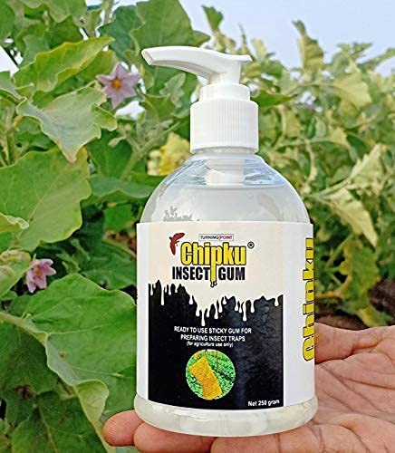 Chipku Sticky Gum & Bags/Insect Sticky Trap/Glue Trap for Garden & Farm- to Control whiteflies, Thrips, jassids (Bags50 +Gum Bottle, Yellow)