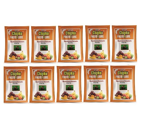 Chipku Bactocera Dorsalis Fruit Fly Outdoor Eco Pheromone Trap with Lure Useful in Mango, Papaya, Sapota, Guava, Pomegranate, Sweet Fruit - Pack of 10 Yellow