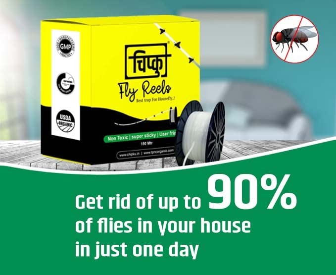 Chipku House Fly Reel – Sticky Fly Trap for Poultry Farms, Cattle Sheds & Hotel Areas