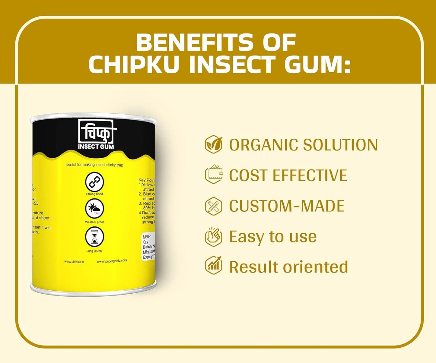 Chipku - Tree coating insect gum insect glue for tree coating with wrapping roll Tree banding sticky gum combo (pack of 1 kg with 1 roll)