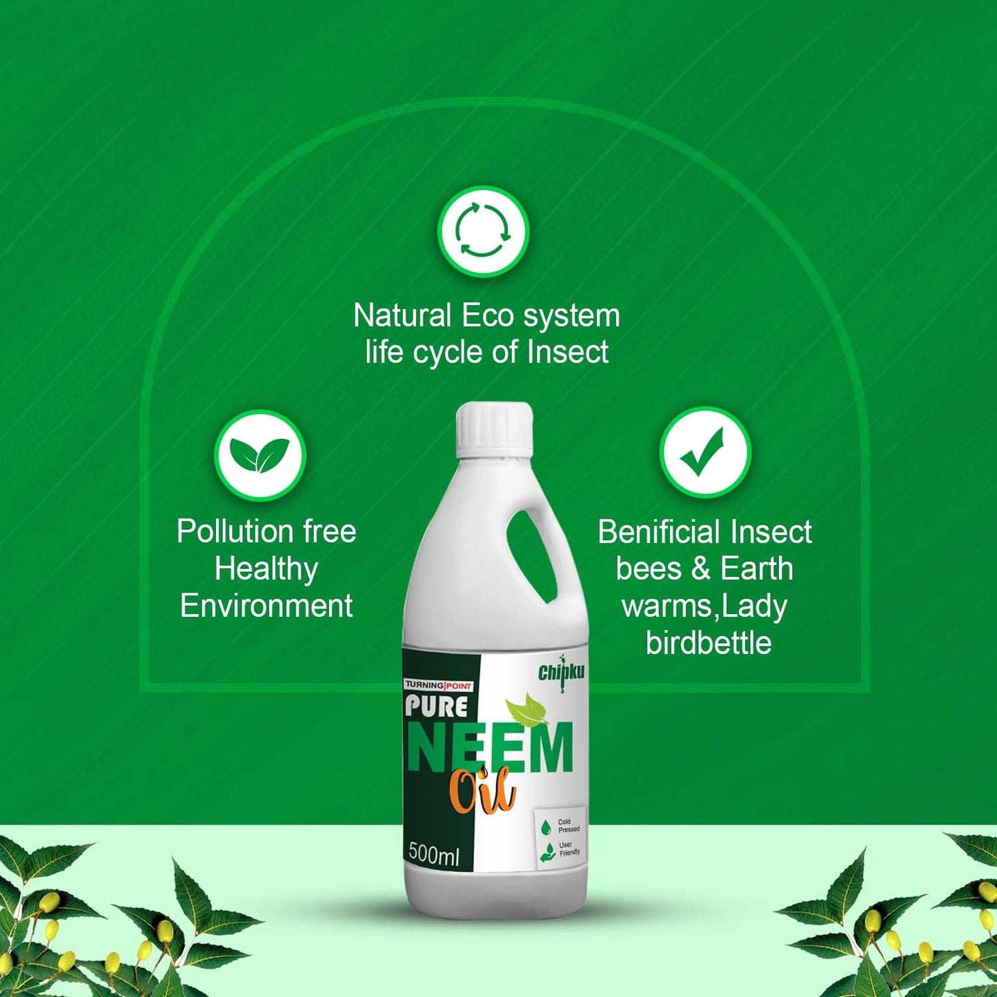Chipku Cold pressed pure neem seed oil - 500 ml