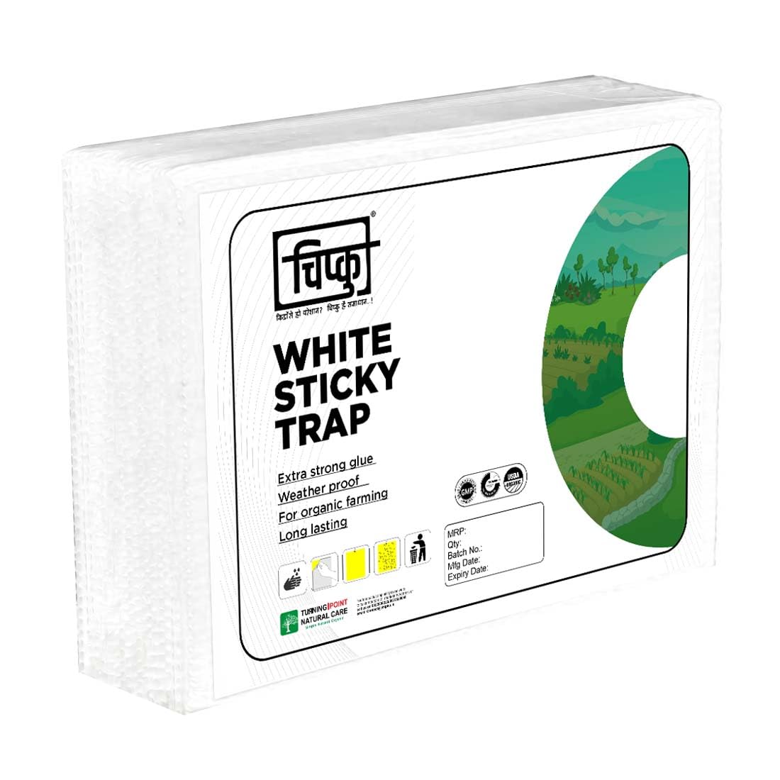Chipku- White Sticky Trap for Smaller Insects in Garden & Farm,Black Thrips/Fly Trap/Insect Catcher/Sticky Pads for Insects, Whiteflies, Thrips (10)