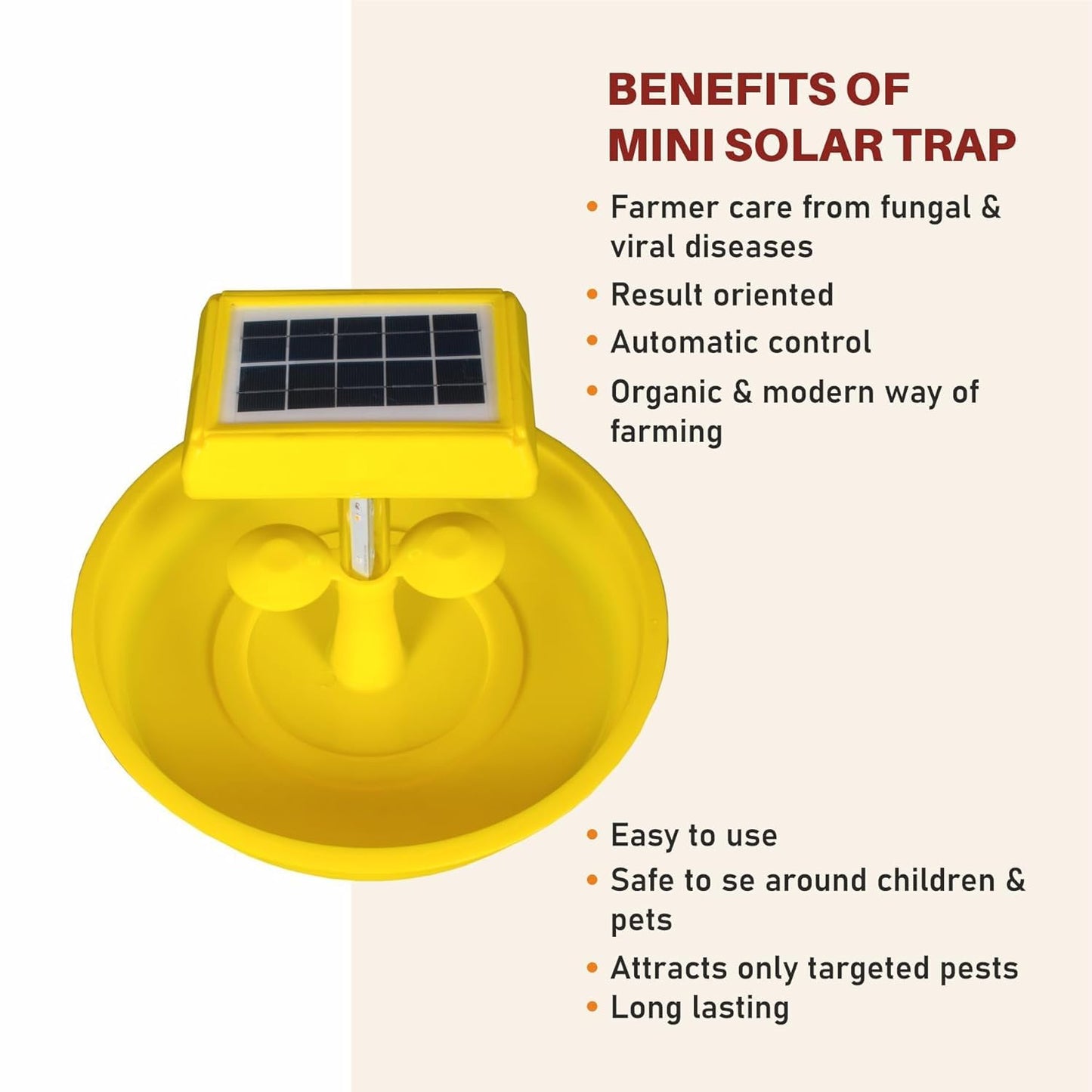 Chipku Mini Solar Insect Trap Solar Insect Killer for Farming and Gardening Outdoor use with 6 Months warrenty ( pack of 1))
