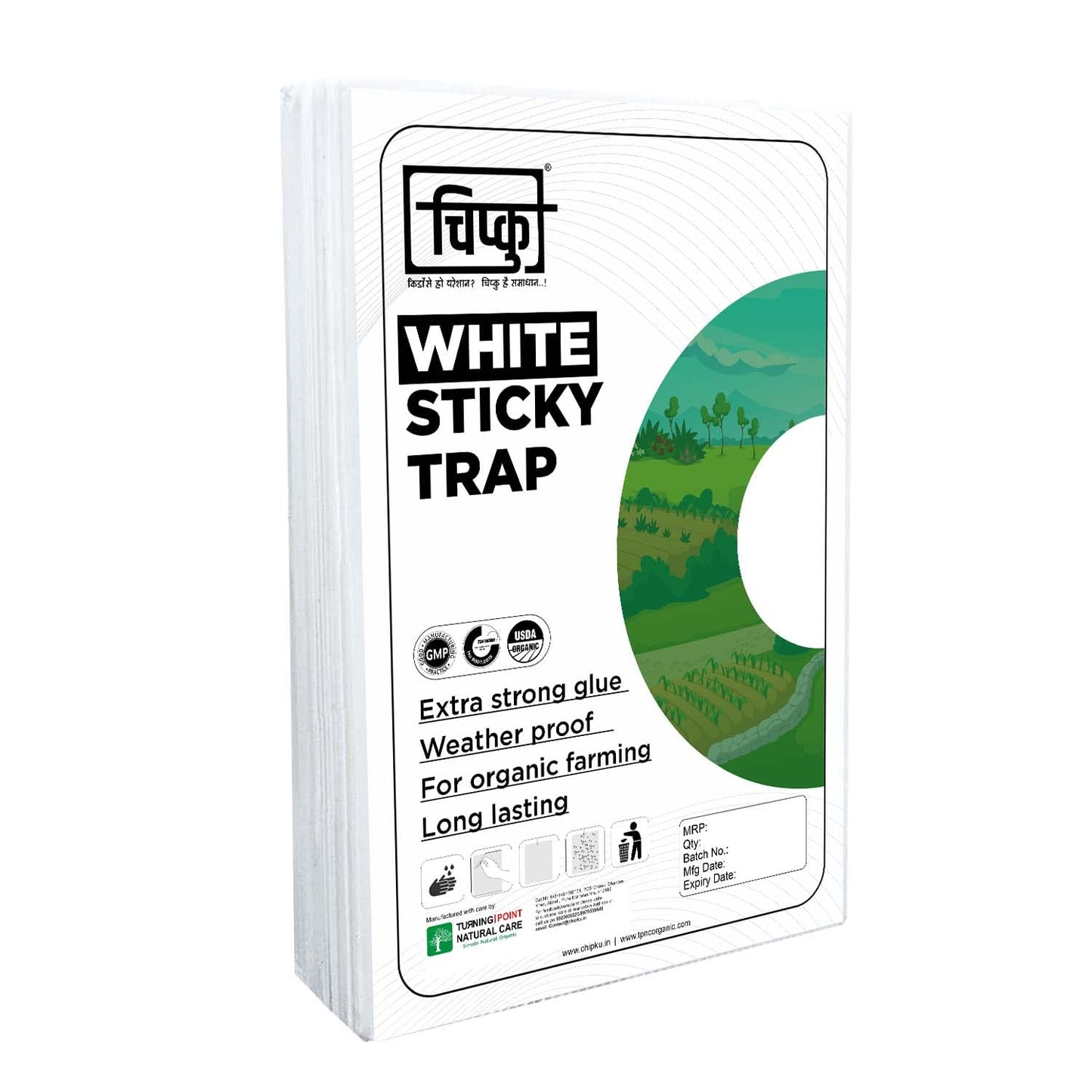 Chipku ® White Non Toxic and Chemical Free Fly Trap Insect Catcher Sticky Trap- (A4 White 50)