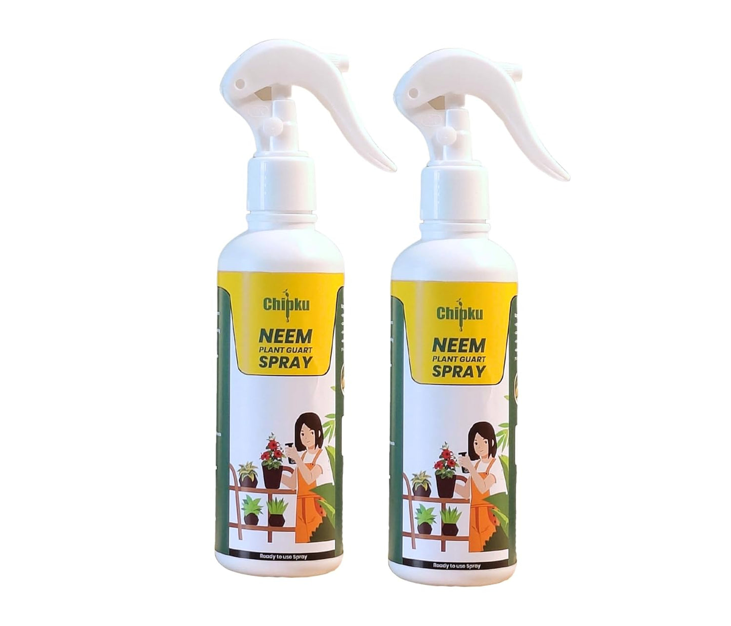 Chipku Neem oil Ready to Use 200ml Pack of 2 Organic Cold Pressed Neem Oil Spray for Indoor and Outdoor Plants | Removes Mealybugs, Fungus, Aphids, Mites and Other Pests from plants