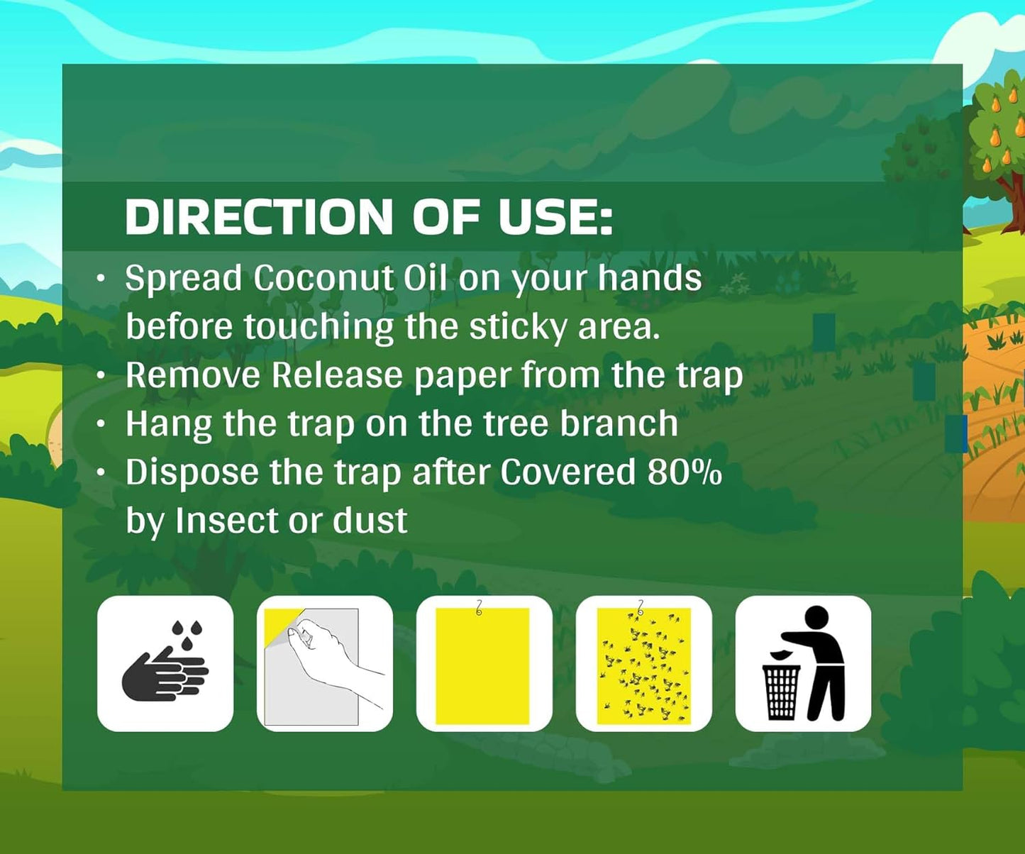 Chipku Yellow Sticky Insect Trap for Outdoor and Garden Pack of 25 Traps x 2