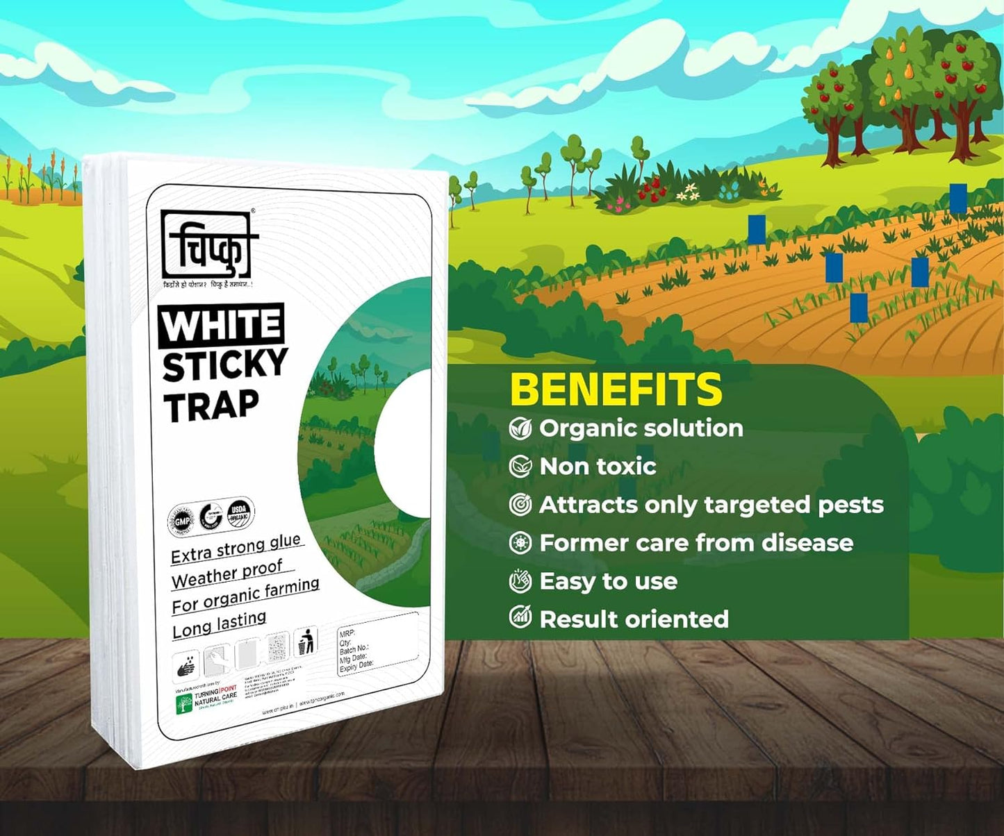 Chipku ® White Non Toxic and Chemical Free Fly Trap Insect Catcher Sticky Trap- (A4 White 50)