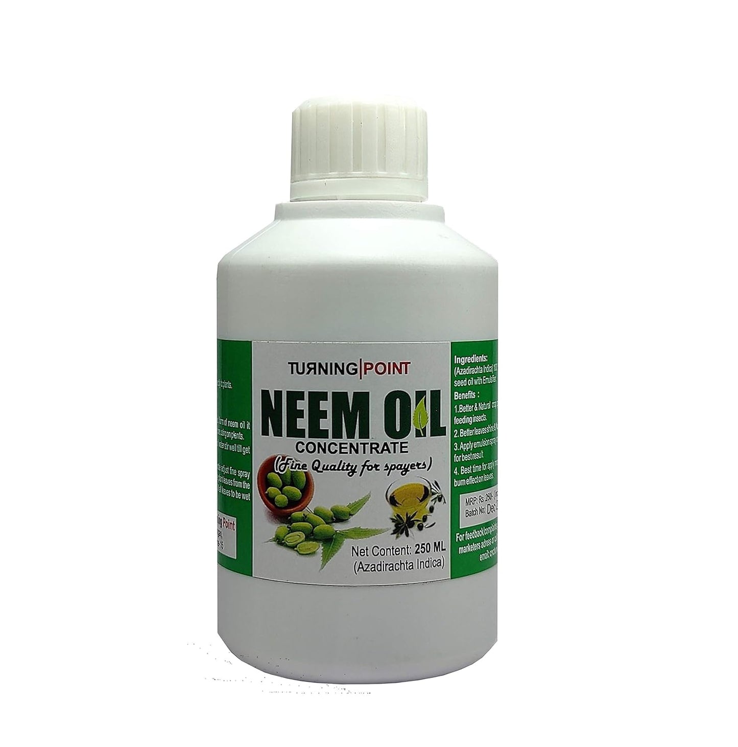 Chipku -Pure Cold Pressed, Water Soluble Insects neem Oil for Spray on Plants and Garden (250 ml)