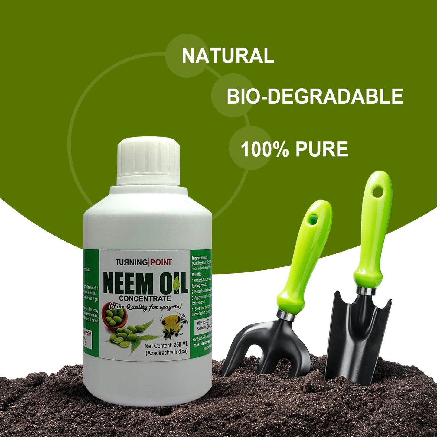 Chipku -Pure Cold Pressed, Water Soluble Insects neem Oil for Spray on Plants and Garden (250 ml)