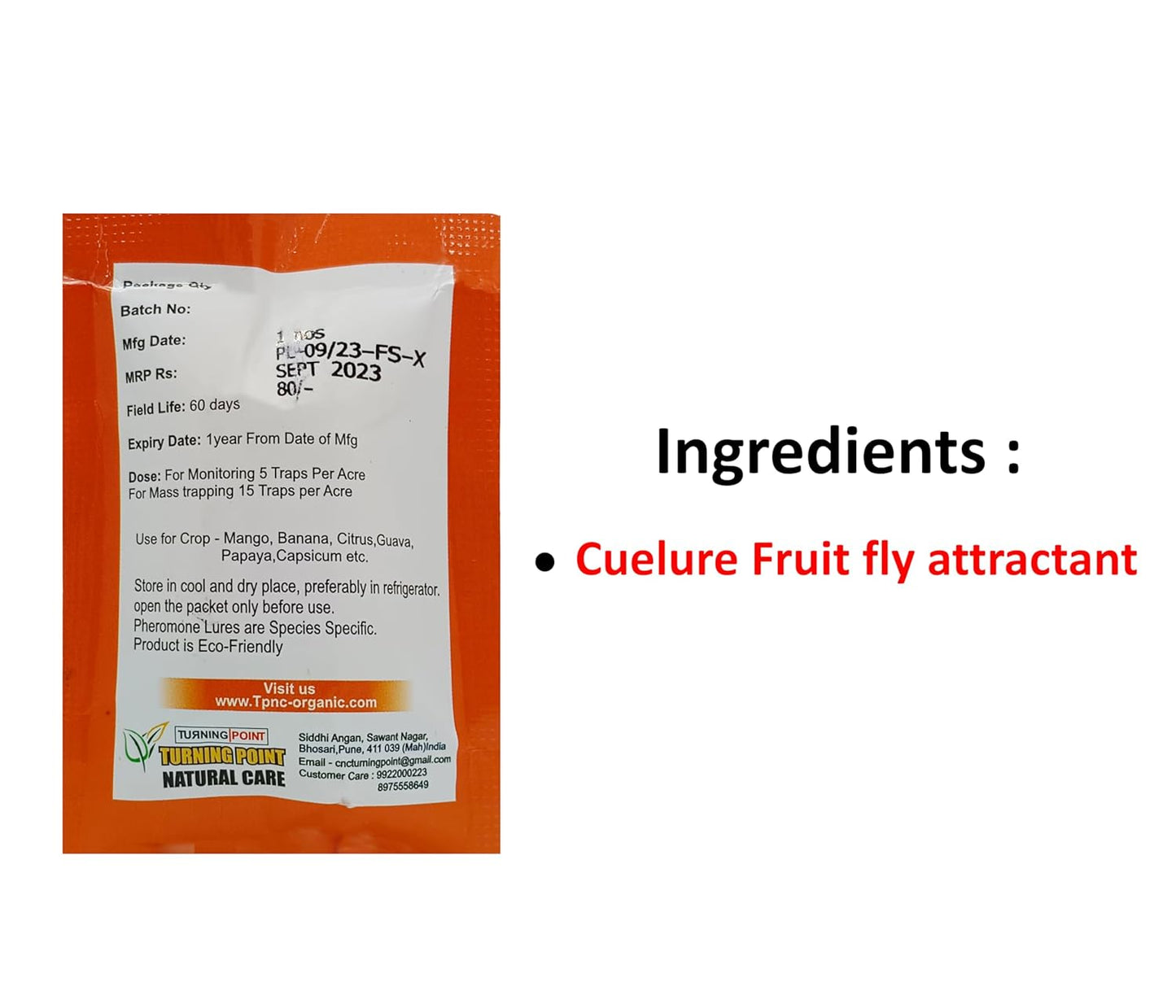 Chipku Bactocera Dorsalis Fruit Fly Outdoor Eco Pheromone Trap with Lure Useful in Mango, Papaya, Sapota, Guava, Pomegranate, Sweet Fruit - Pack of 10 Yellow