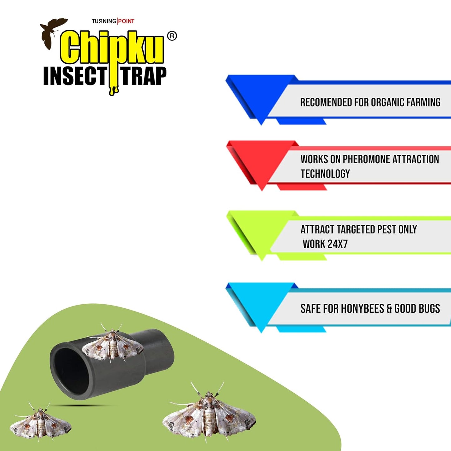 Chipku-Pheromone Lure for Brinjal Fruit Borer,r Leucinodes Orbonalis Pack Of 10 Lures
