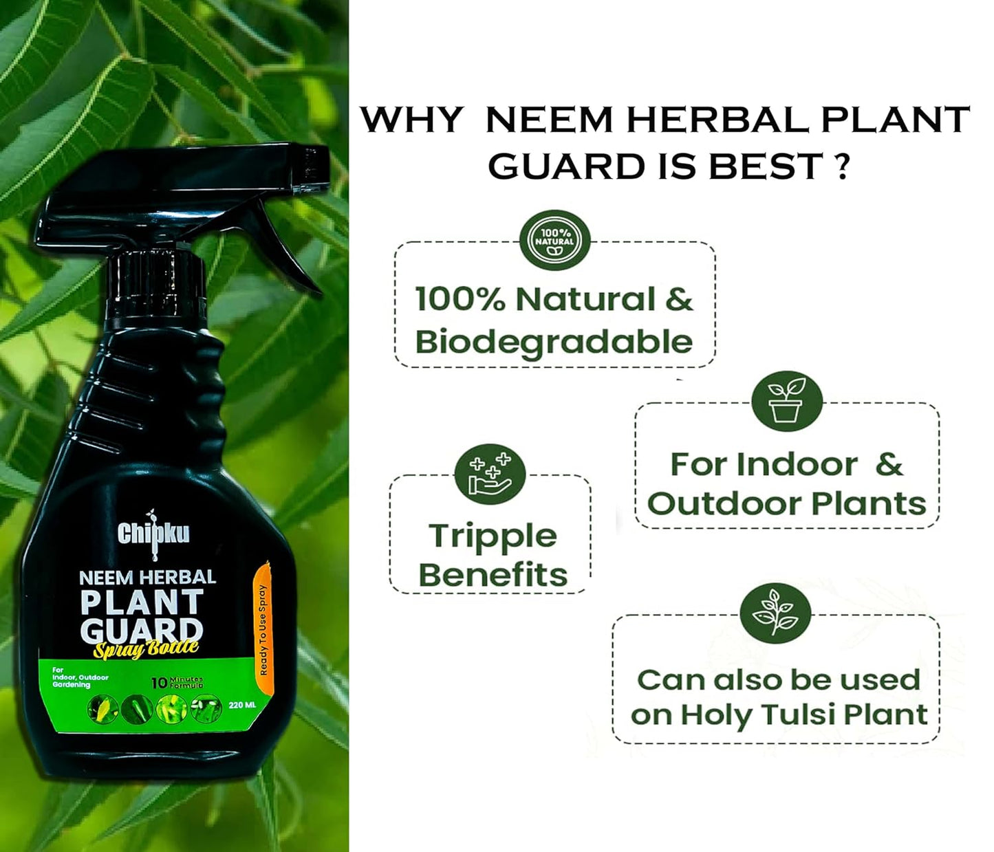Chipku Pure neem oil Ready to Use - 440 ml