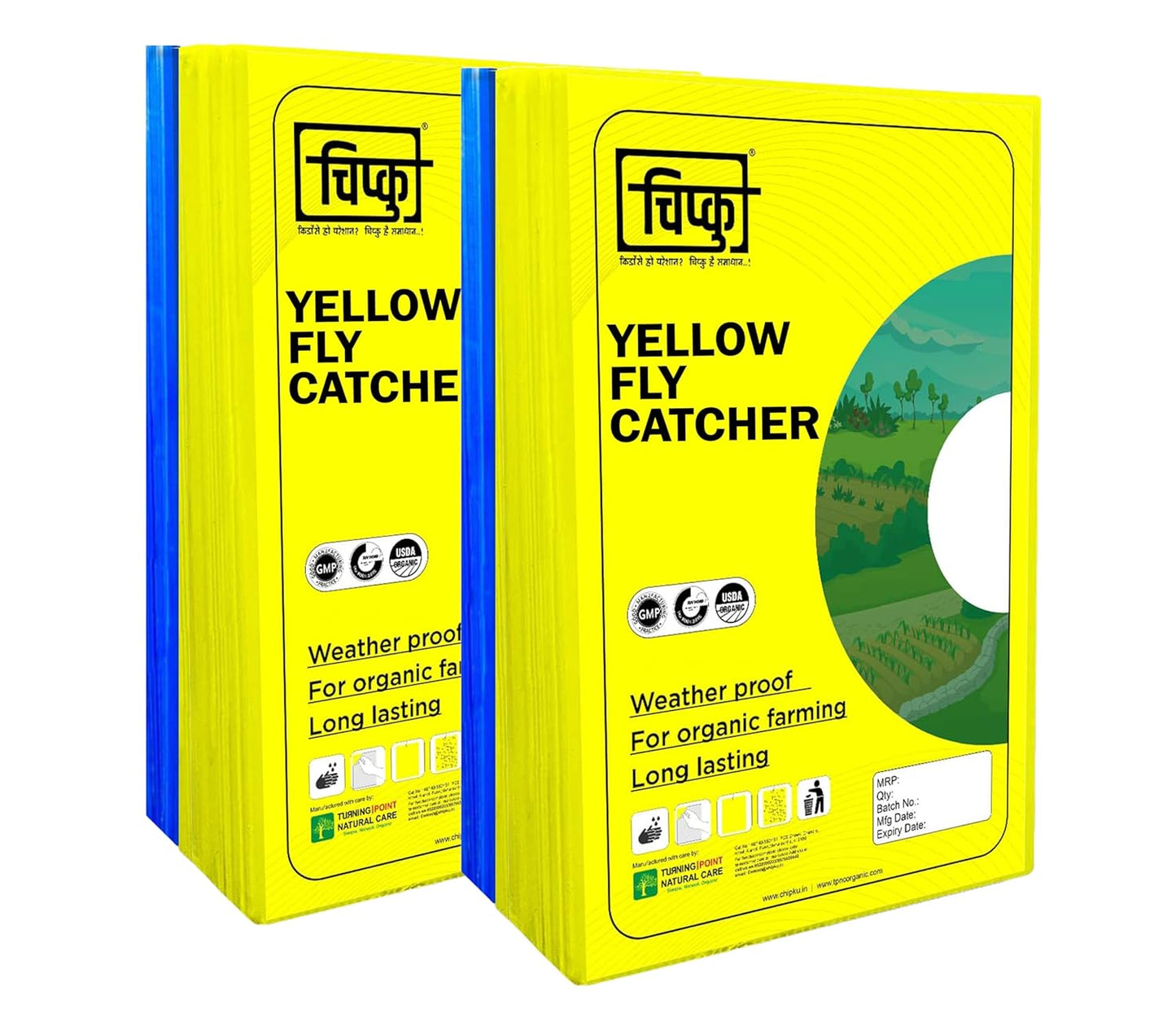 Chipku Yellow+Blue Fly Catcher for Farming Gardening Sticky Trap - 50 sheet