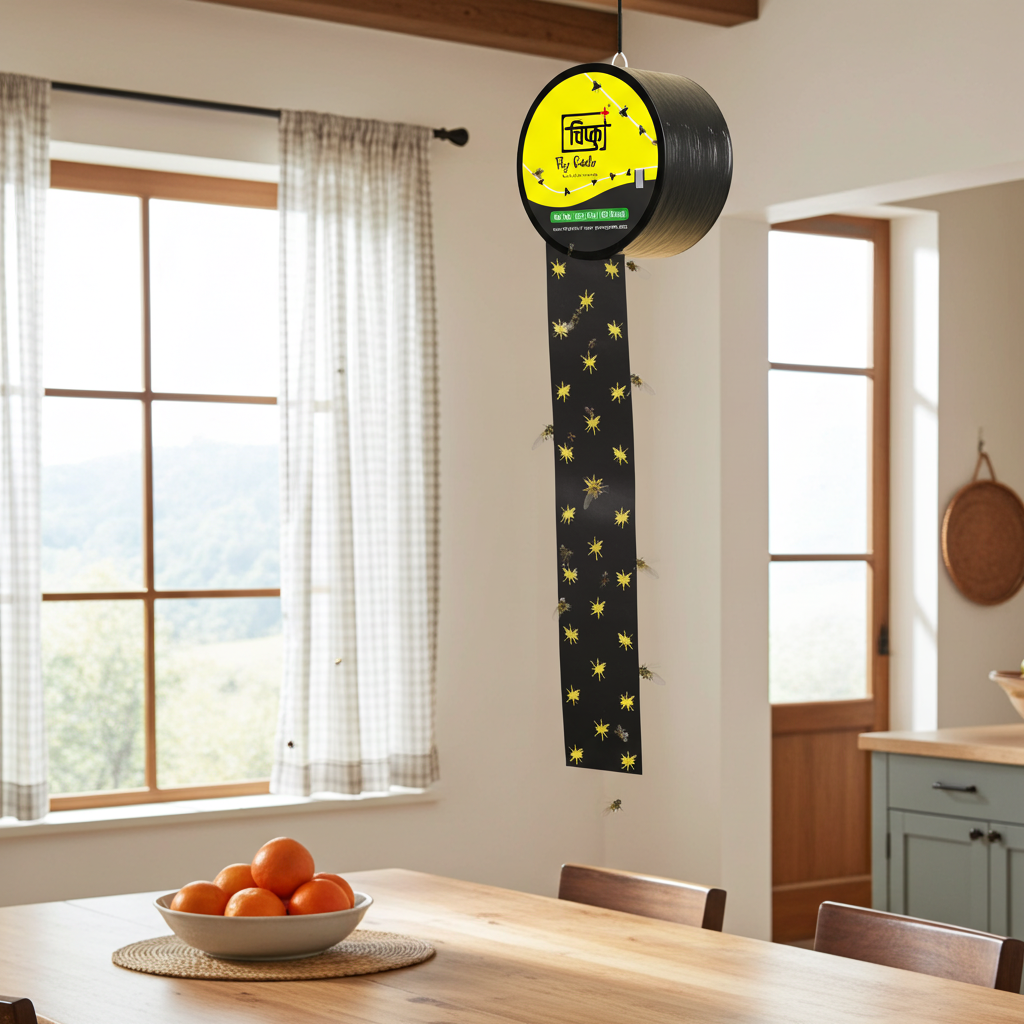 Chipku House Fly Reel – Sticky Fly Trap for Poultry Farms, Cattle Sheds & Hotel Areas