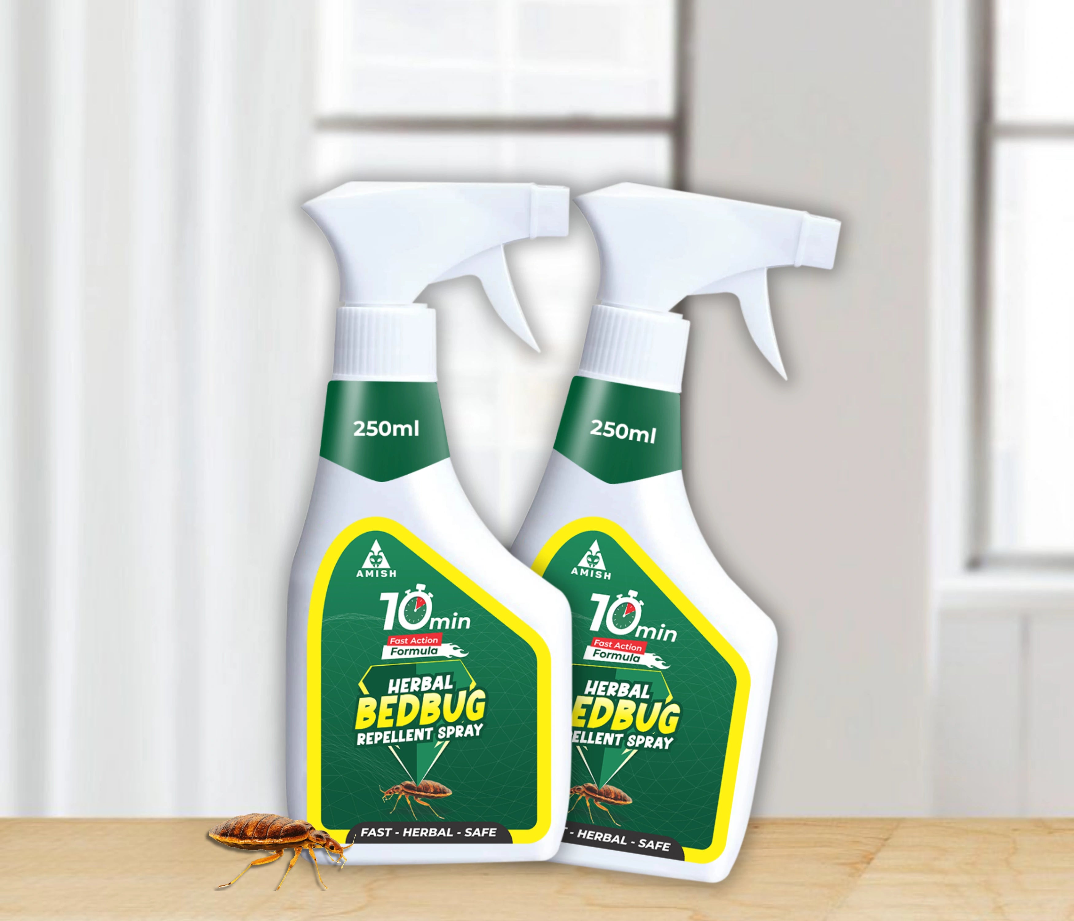 Amish Herbal Bed Bug Spray- 250ml (Pack of 2)