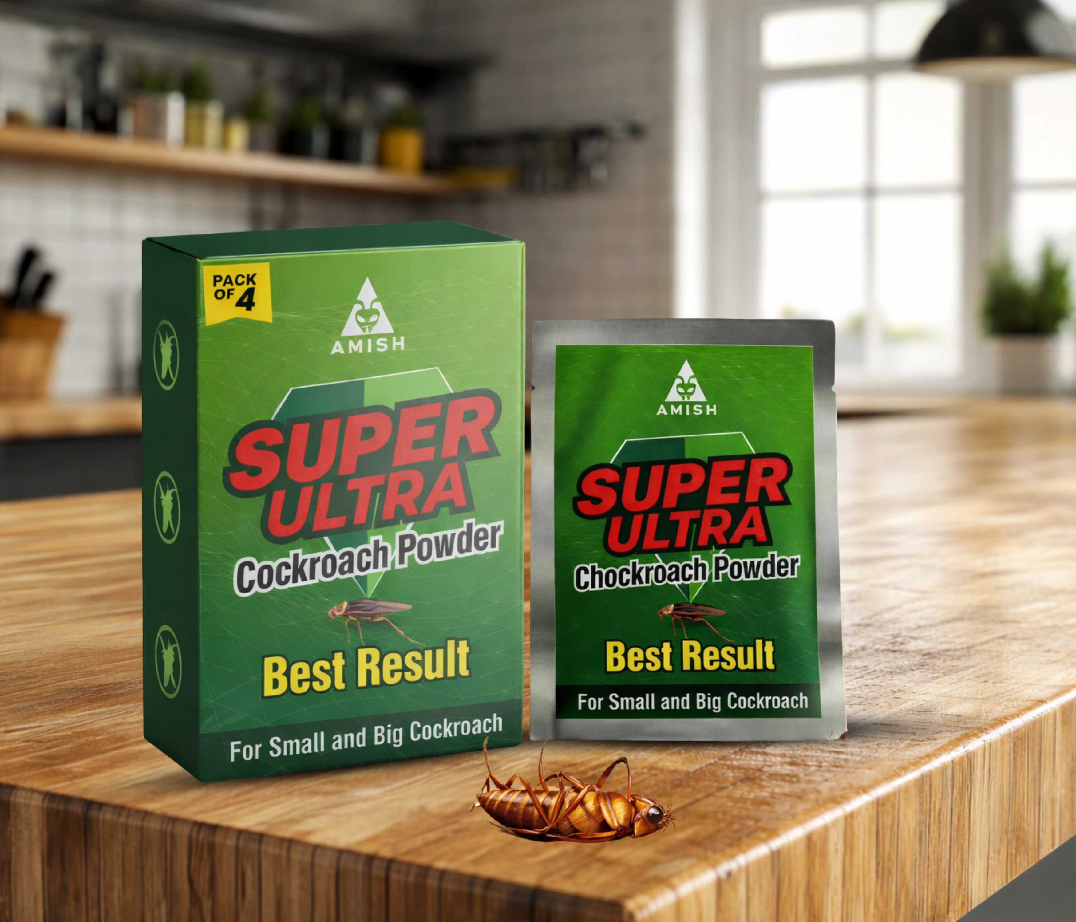 Amish Herbal Super Cockroach Powder-10gm ( Pack of 4)