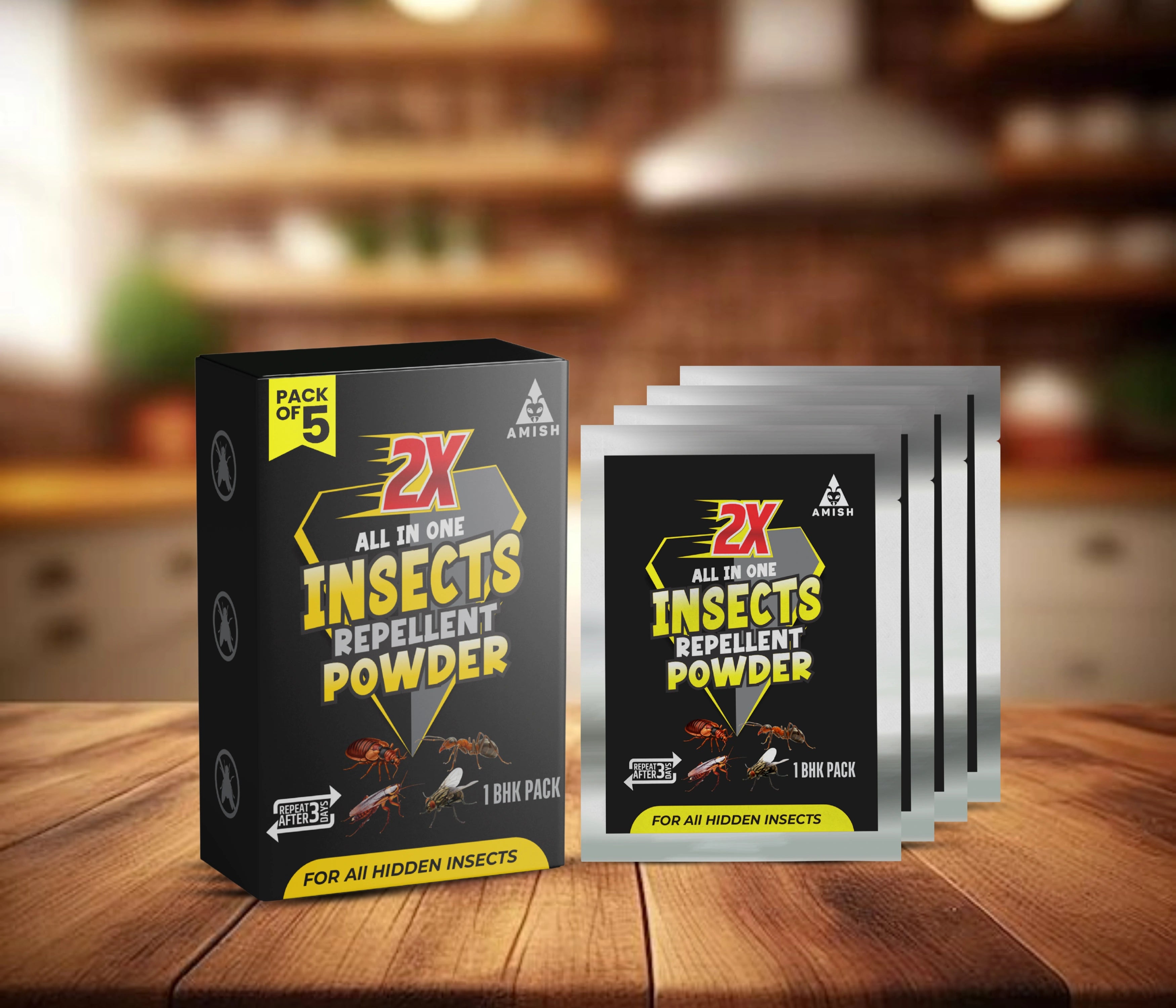 Amish Herbal All in One Powder- 50gm (Pack of 5)