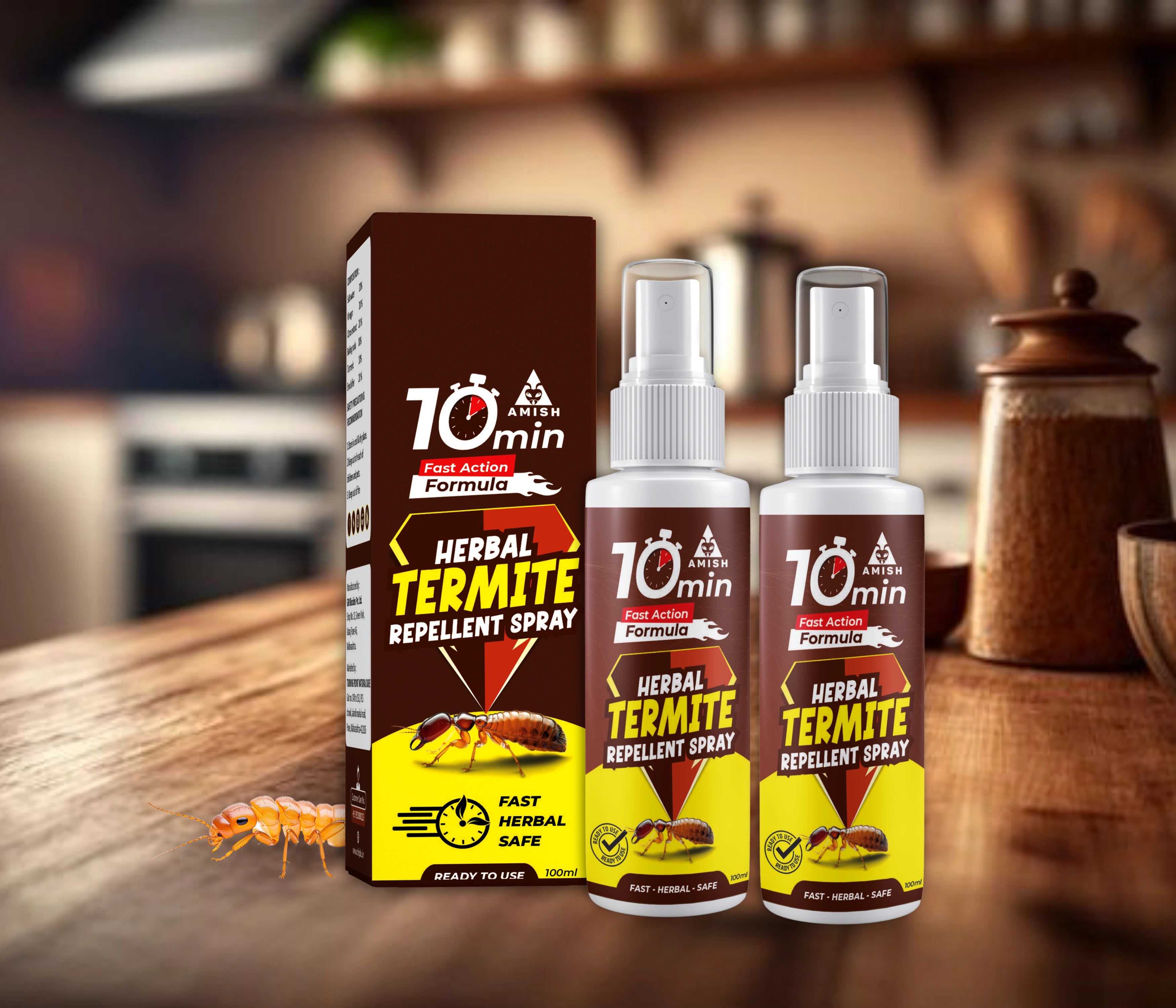 Amish Herbal Termite Spray-100ml (Pack of 2)