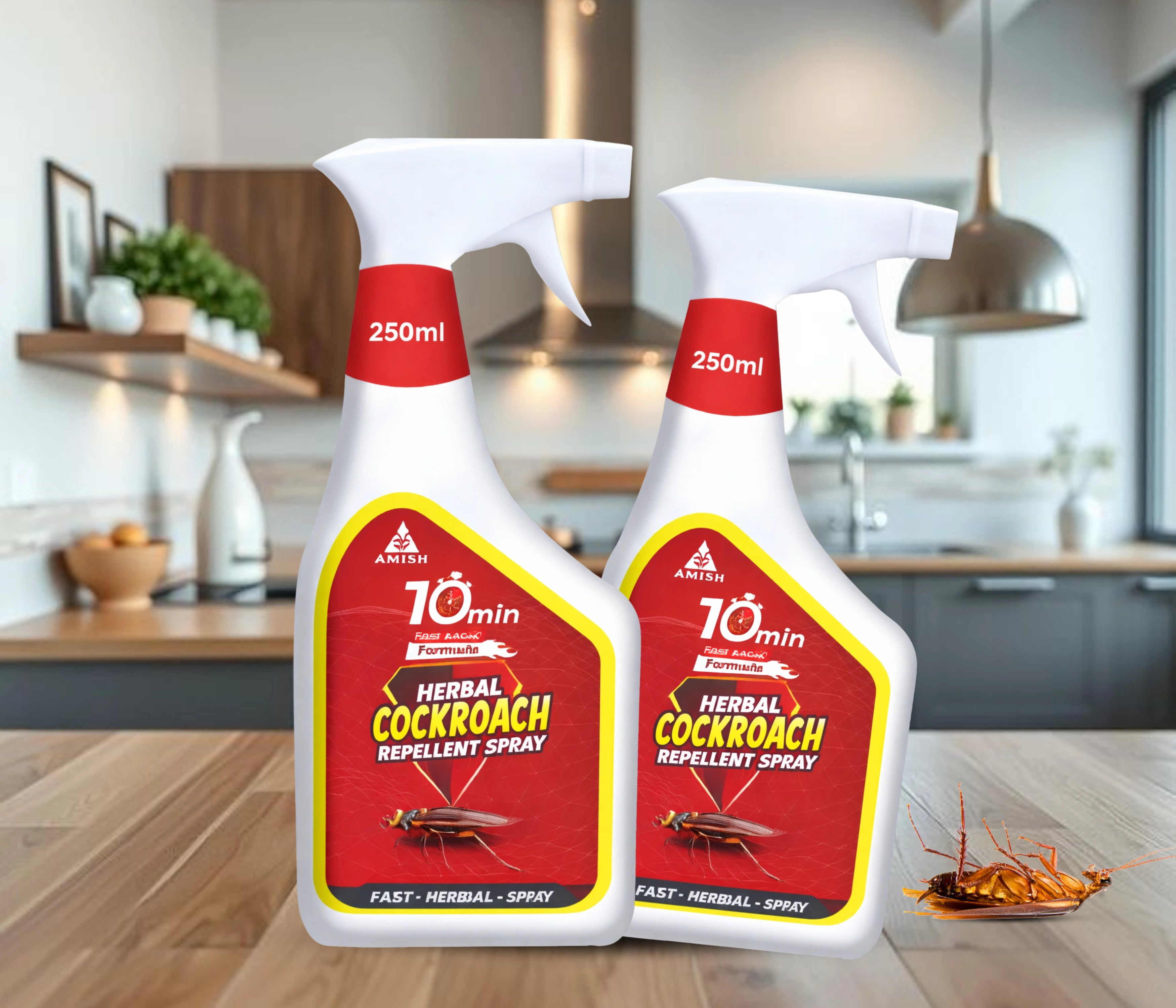 Amish Herbal Cockroach Spray 250ml (Pack of 2)