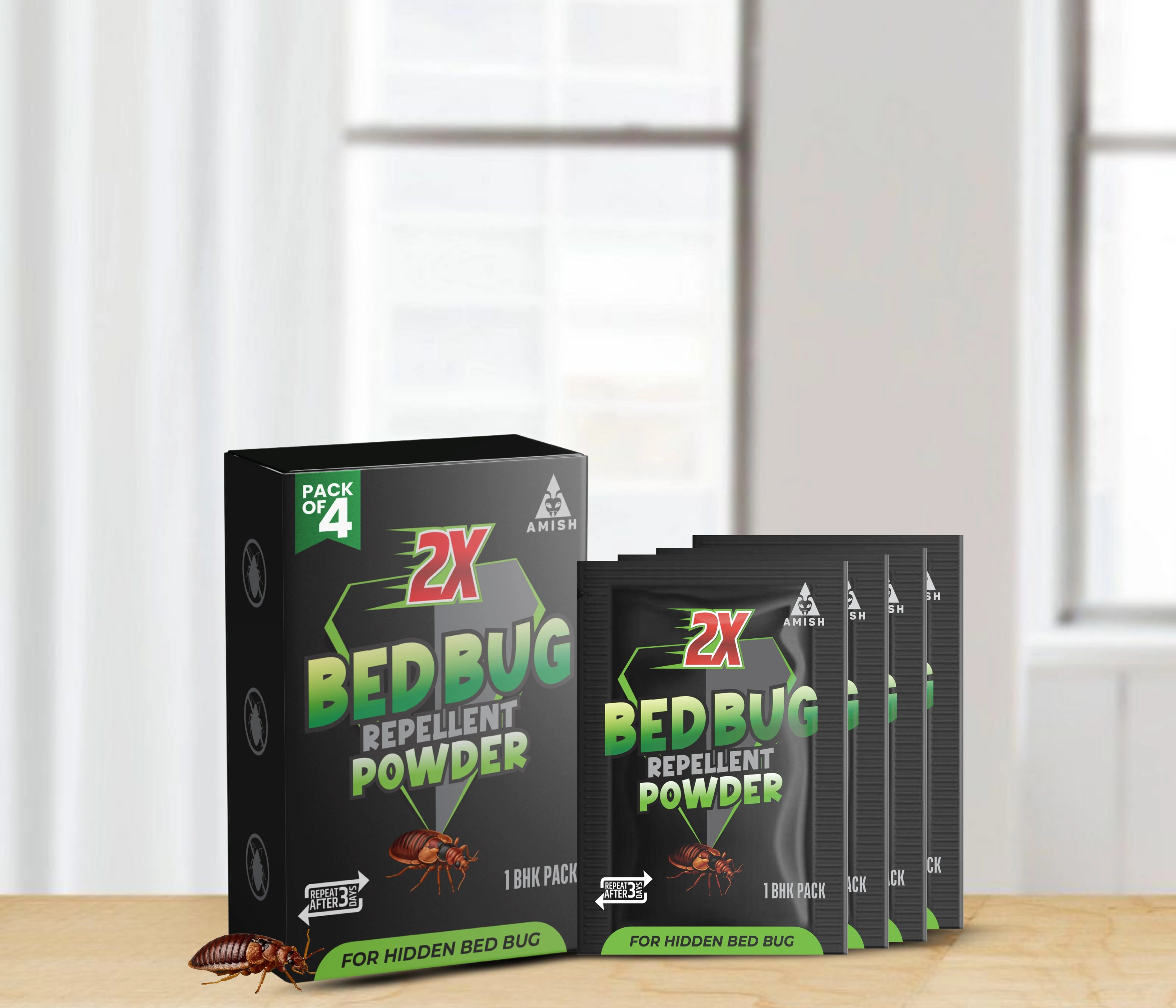 Amish Herbal Bed Bug Powder-10gm ( Pack of 4)
