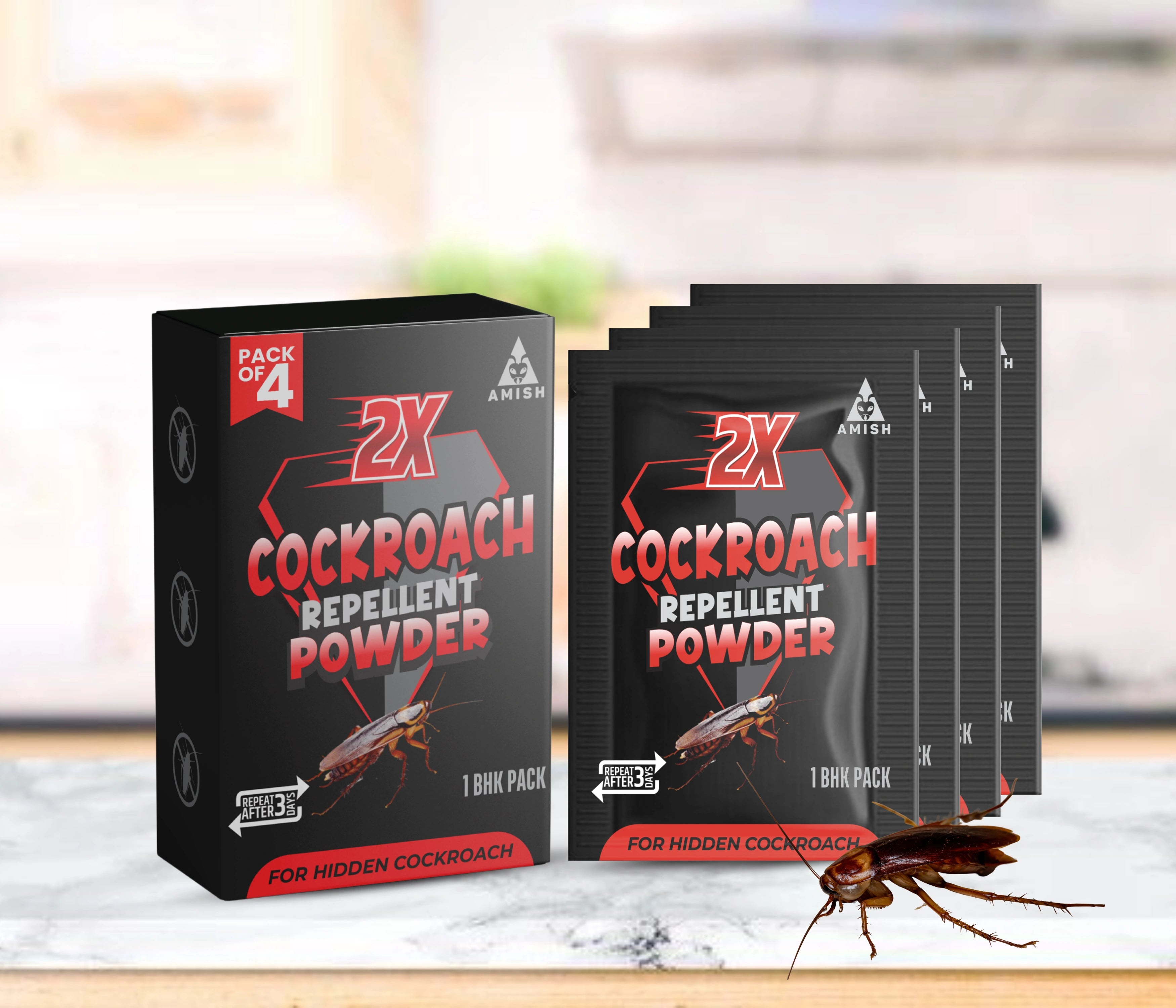 Amish Herbal Cockroach Powder-10gm (Pack of 4)