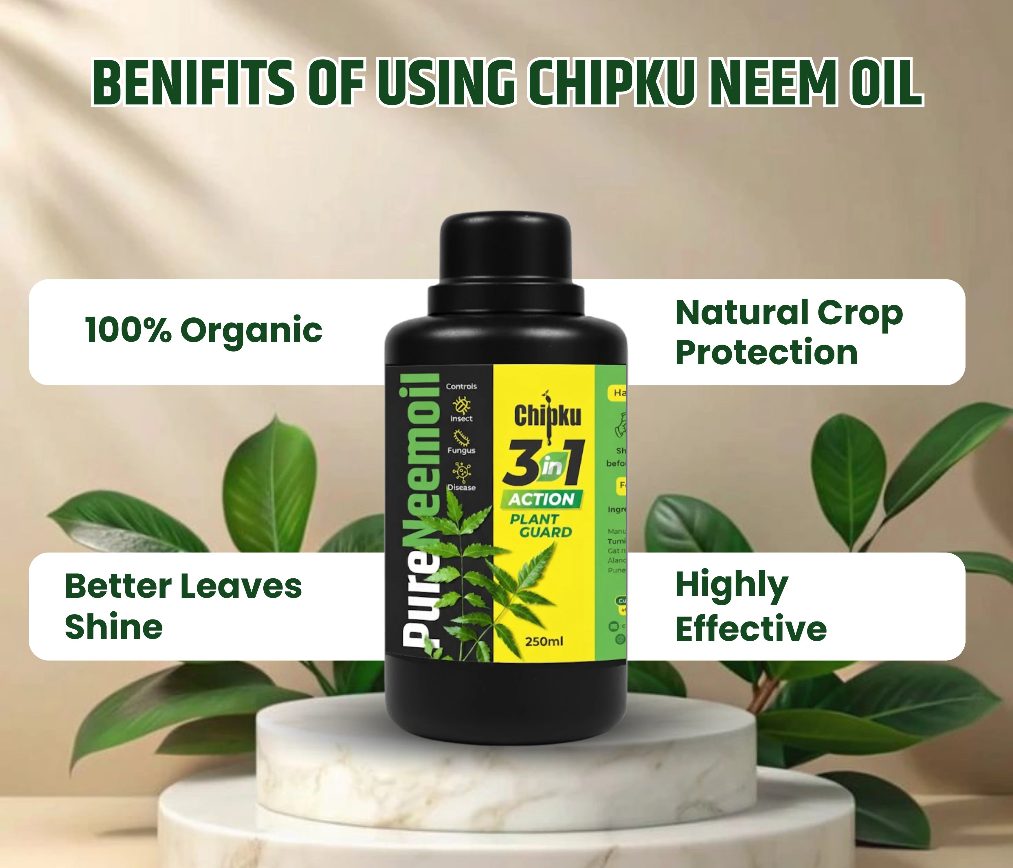 Chipku Organic Neem Oil for Plants 500ml