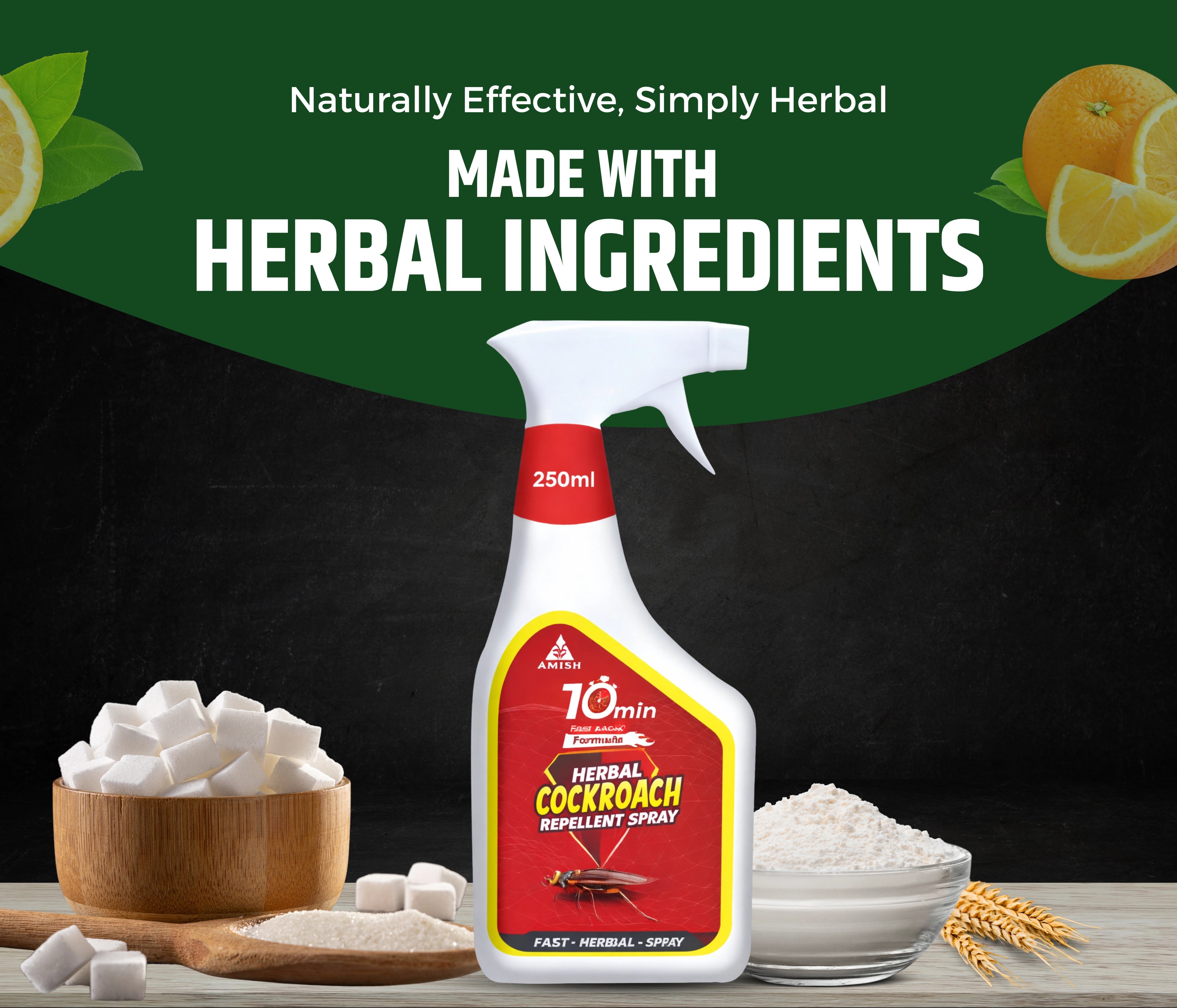 Amish Herbal Cockroach Spray 250ml (Pack of 2)