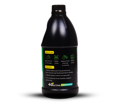 Chipku Pure Cold Pressed Water-Soluble Neem Oil for Insects Spray on Plants and Garden (Pack of 1 Ltr, Brown)