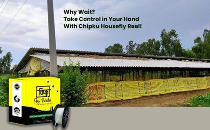 Chipku House Fly Reel – Sticky Fly Trap for Poultry Farms, Cattle Sheds & Hotel Areas
