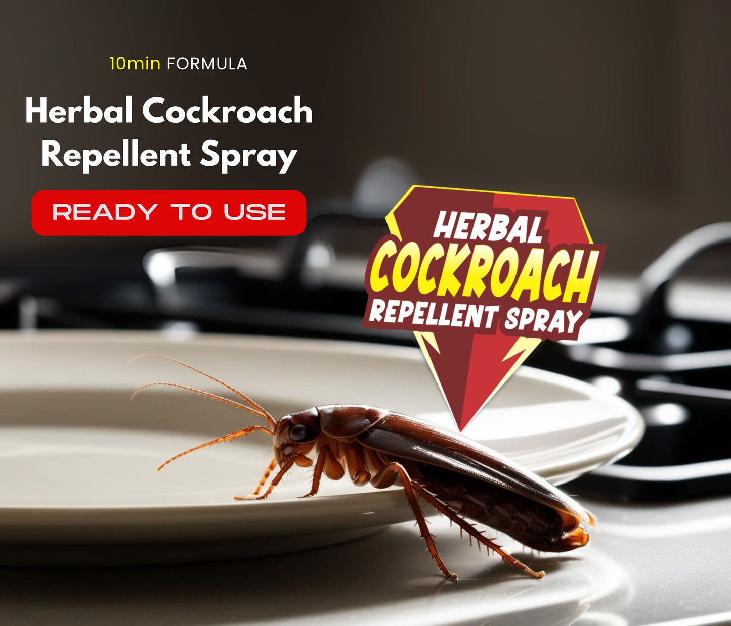 Amish Herbal Cockroach Spray 100ml – Fast-Acting Natural Roach Killer with 10-Minute Results | Safe & Non-Toxic Insect Spray for Home Use