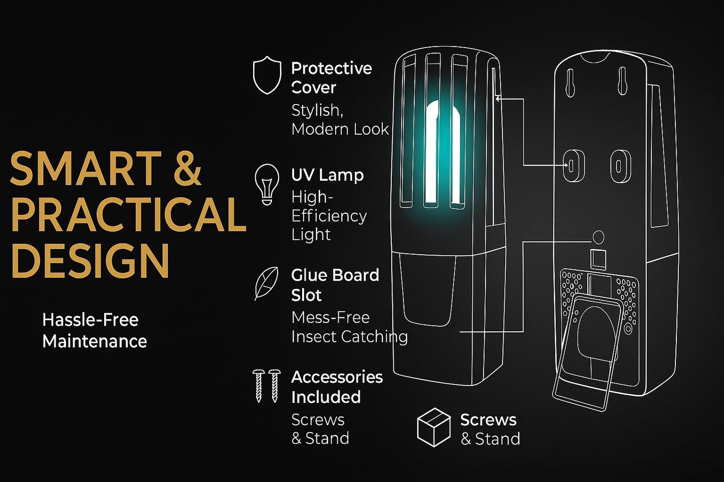 Chipku AtrapaFly by Brandenburg® – Compact 9W UV-A Fly Trap with Glue Board | Silent, Chemical-Free Insect Control for Kitchens, Restaurants, Hospitals & More
