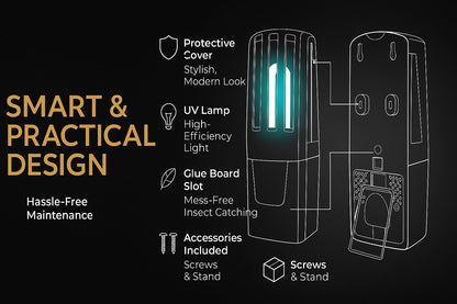 Chipku AtrapaFly by Brandenburg® – Compact 9W UV-A Fly Trap with Glue Board | Silent, Chemical-Free Insect Control for Kitchens, Restaurants, Hospitals & More