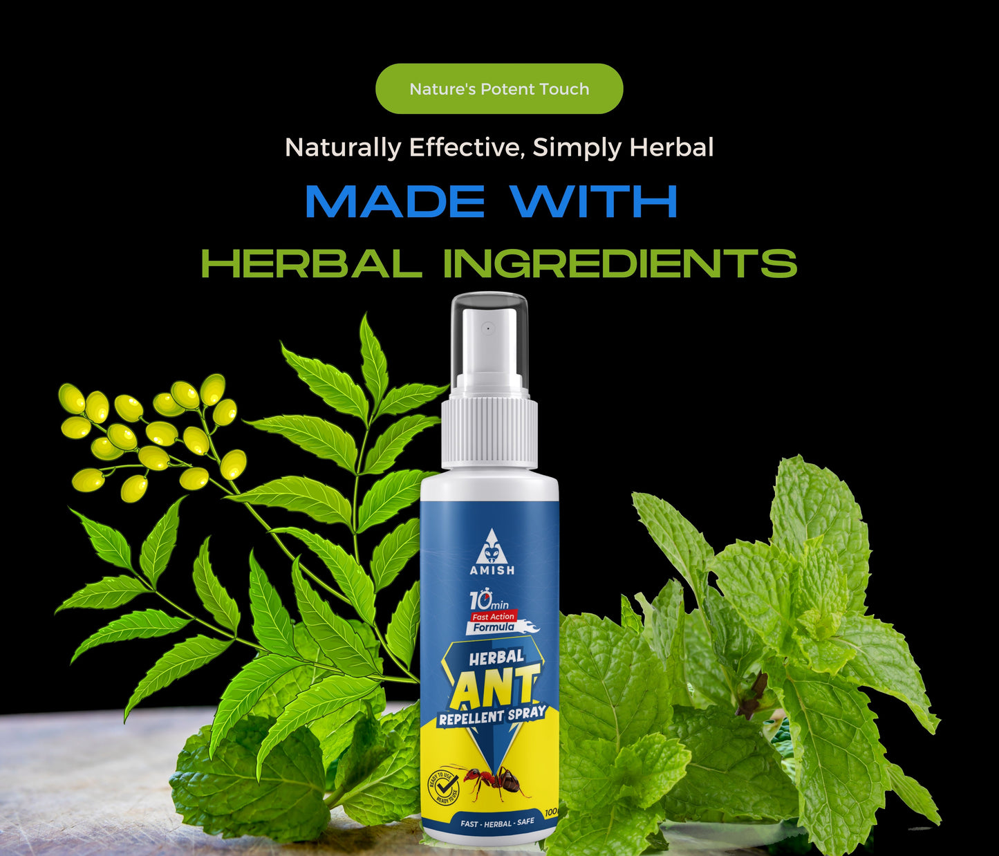 Amish Ant repellent 100ml Ready to us herbal spray for home and kitchen
