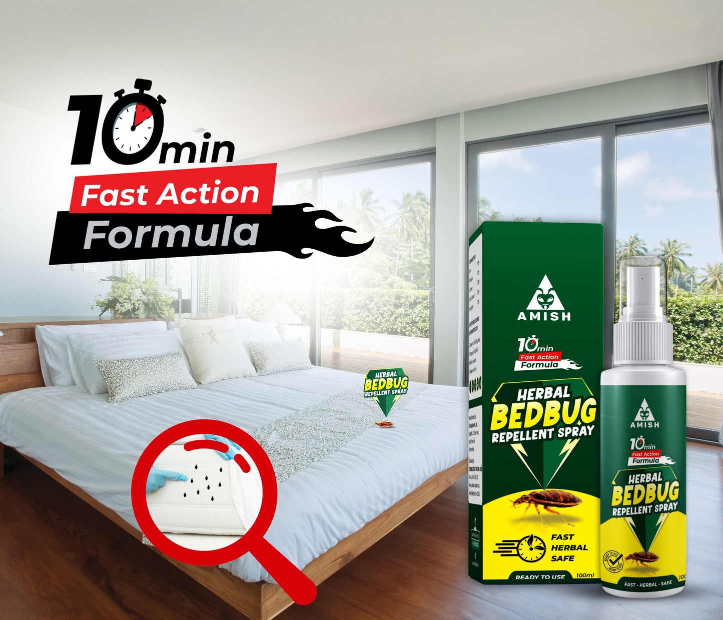 Amish Herbal Bed-Bug Repellent 100ML (PACK OF 2)