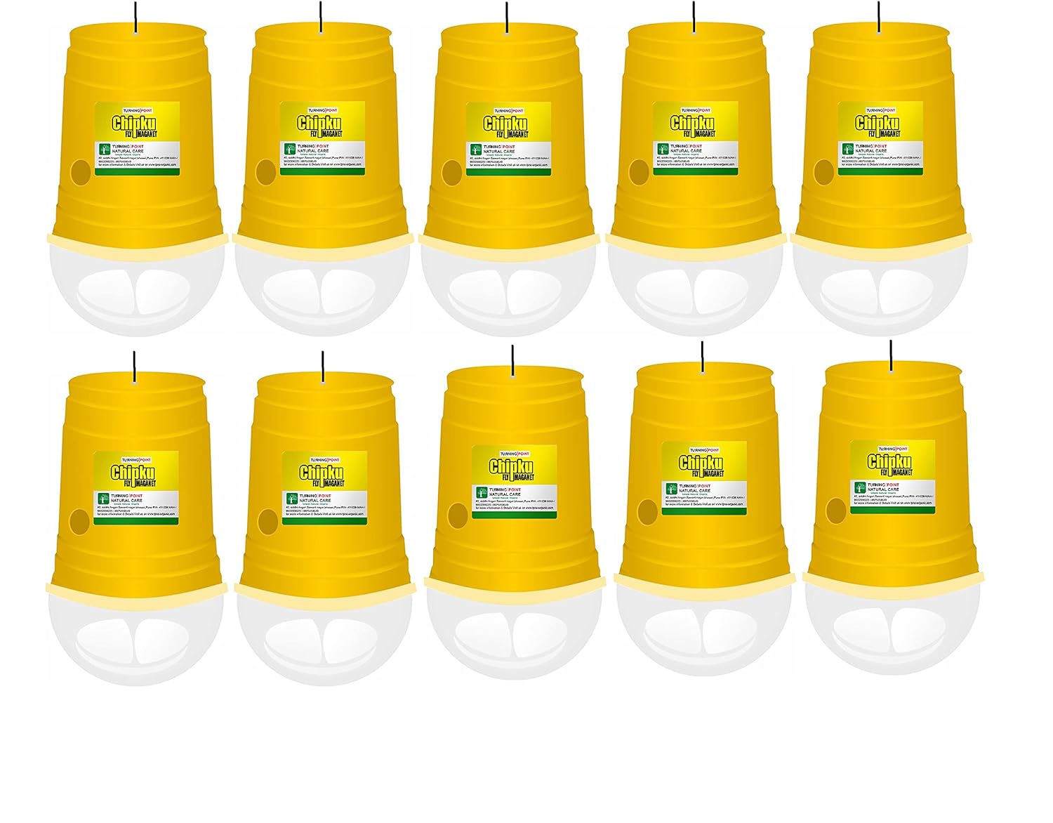 Chipku - Melon Fly Bactocera Cucurbitae Pheromone Trap Eco Trap with Melon Fly Lure Pack of 10 Green