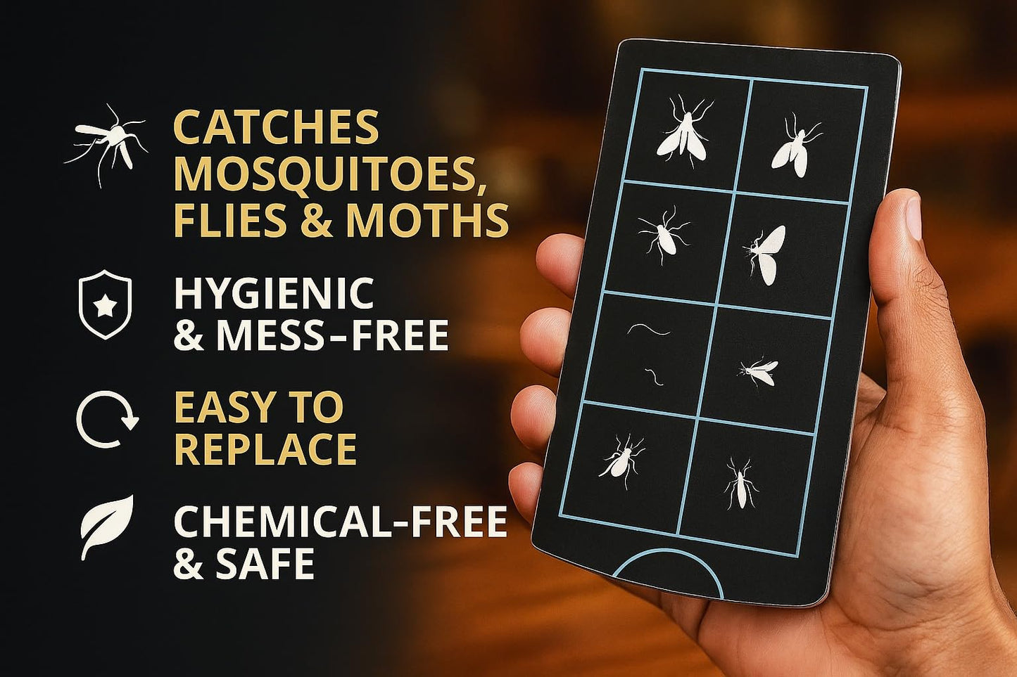 Chipku AtrapaFly by Brandenburg® – Compact 9W UV-A Fly Trap with Glue Board | Silent, Chemical-Free Insect Control for Kitchens, Restaurants, Hospitals & More