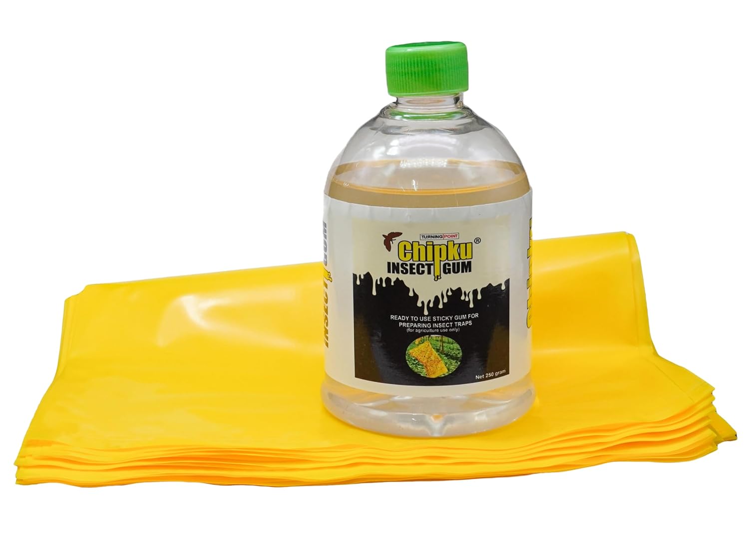 Chipku Sticky Gum & Bags/Insect Sticky Trap/Glue Trap for Garden & Farm- to Control whiteflies, Thrips, jassids (Bags50 +Gum Bottle, Yellow)