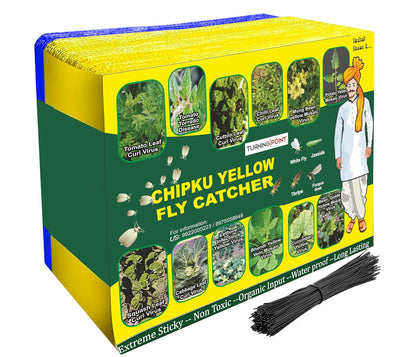 Chipku Yellow+Blue Fly Catcher for Farming Gardening Yellow Sticky Trap for Harmful Insect -