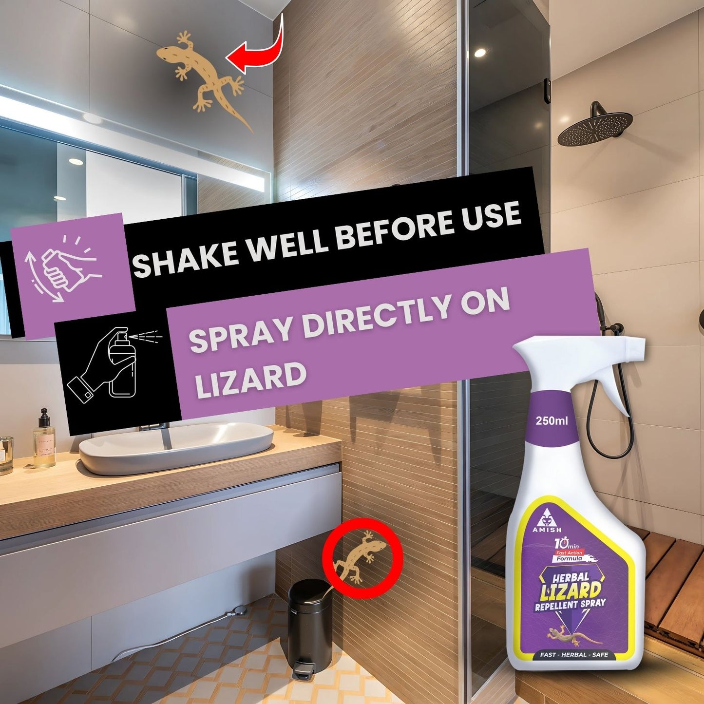 Amish Ultra Lizard Spray Special Ready To Use Spray For Home - Pack of 1