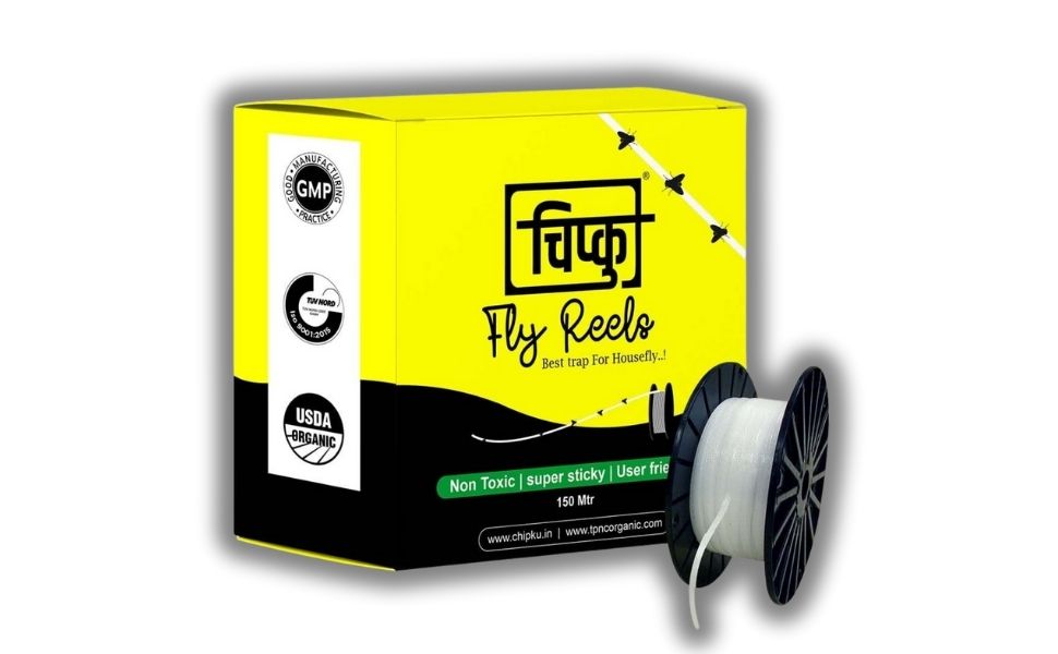 Chipku House Fly Reel – Sticky Fly Trap for Poultry Farms, Cattle Sheds & Hotel Areas