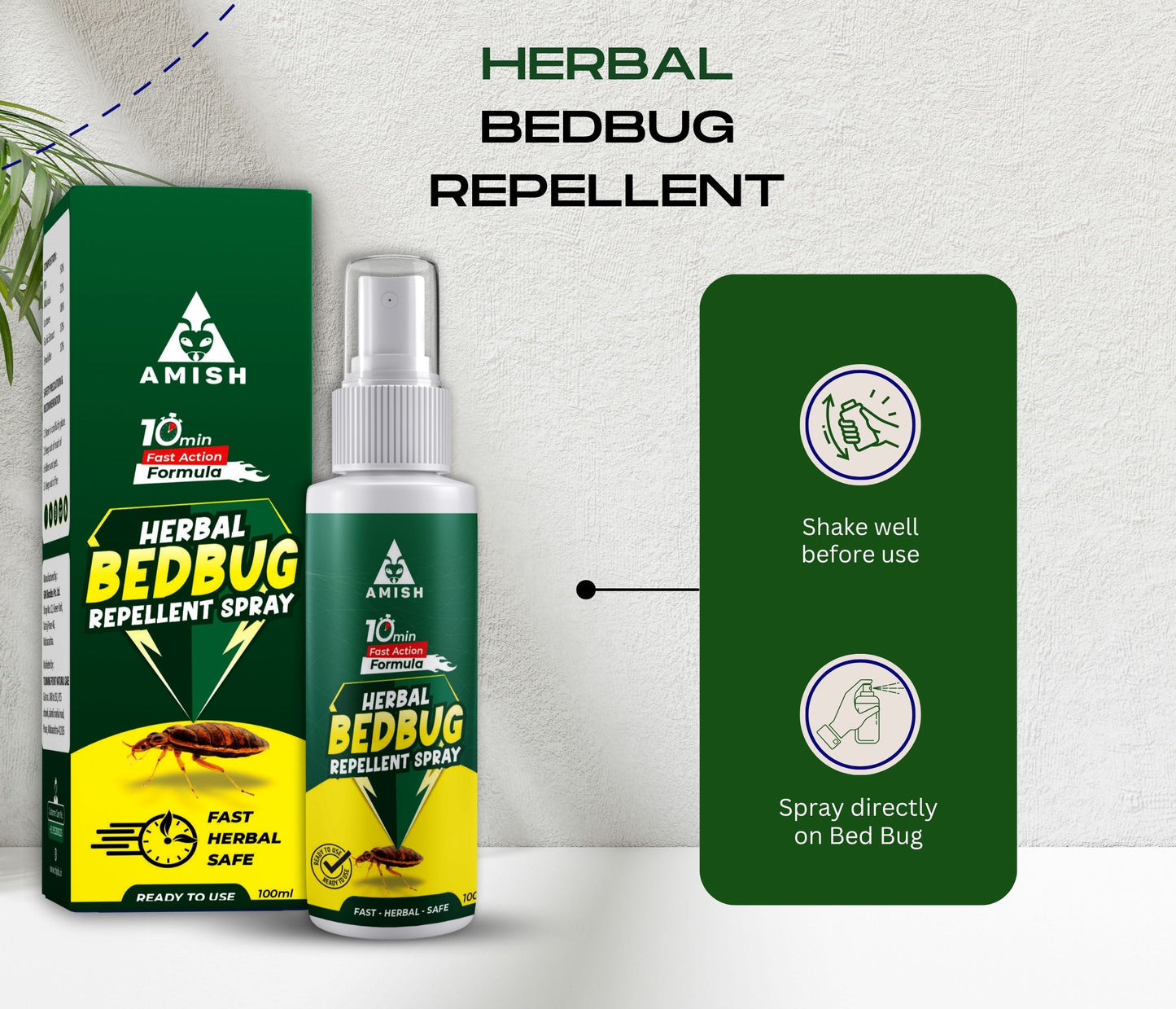 Amish Herbal Bed-Bug Repellent 100ML (PACK OF 2)