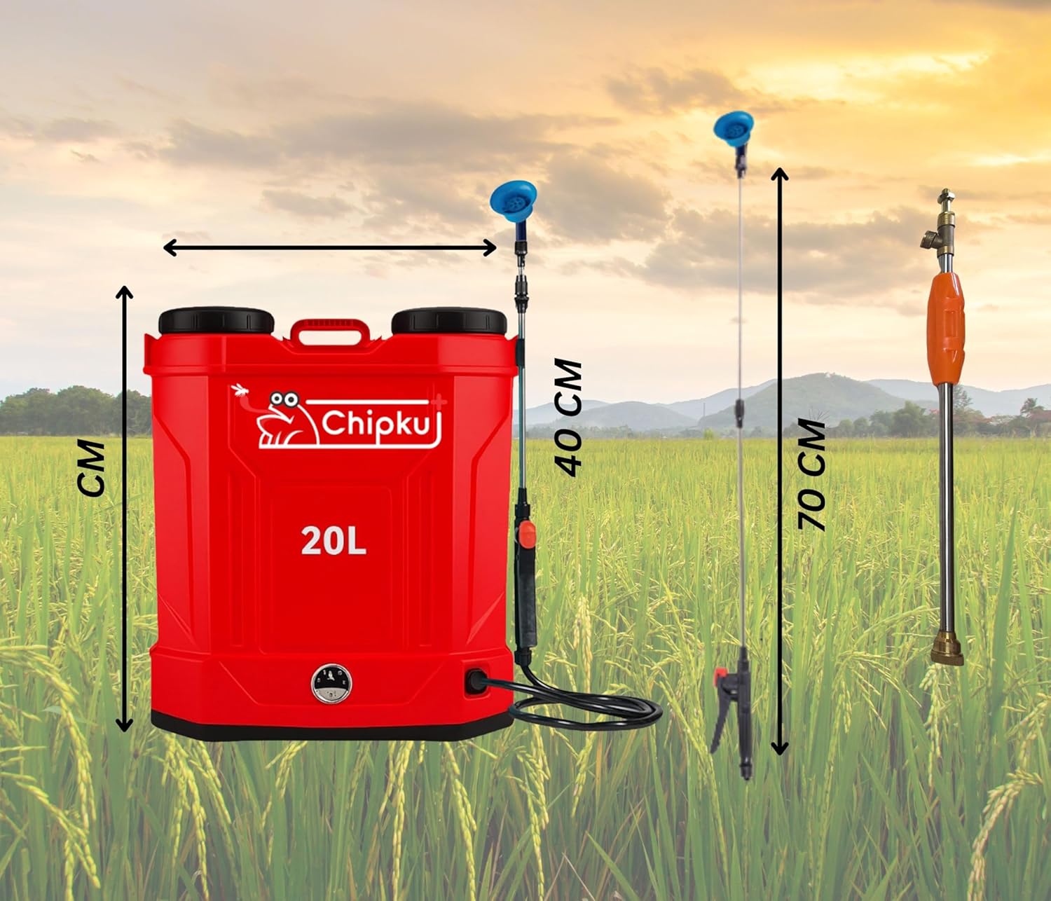 Chipku BS-20 Heavy-Duty Battery Spray Pump - 20 L With 12V & 8 Ah High-Pressure Powe Sprayer