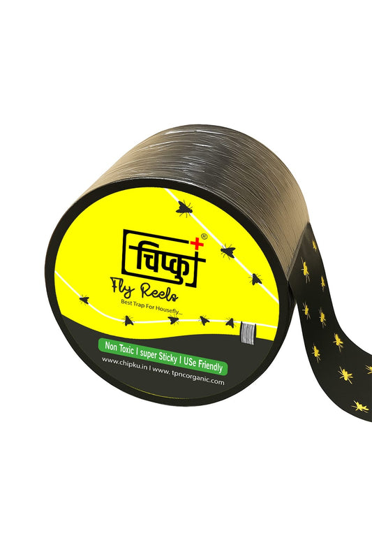 Chipku House Fly Reel – Sticky Fly Trap for Poultry Farms, Cattle Sheds & Hotel Areas