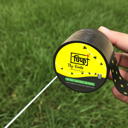Chipku House Fly Reel – Sticky Fly Trap for Poultry Farms, Cattle Sheds & Hotel Areas